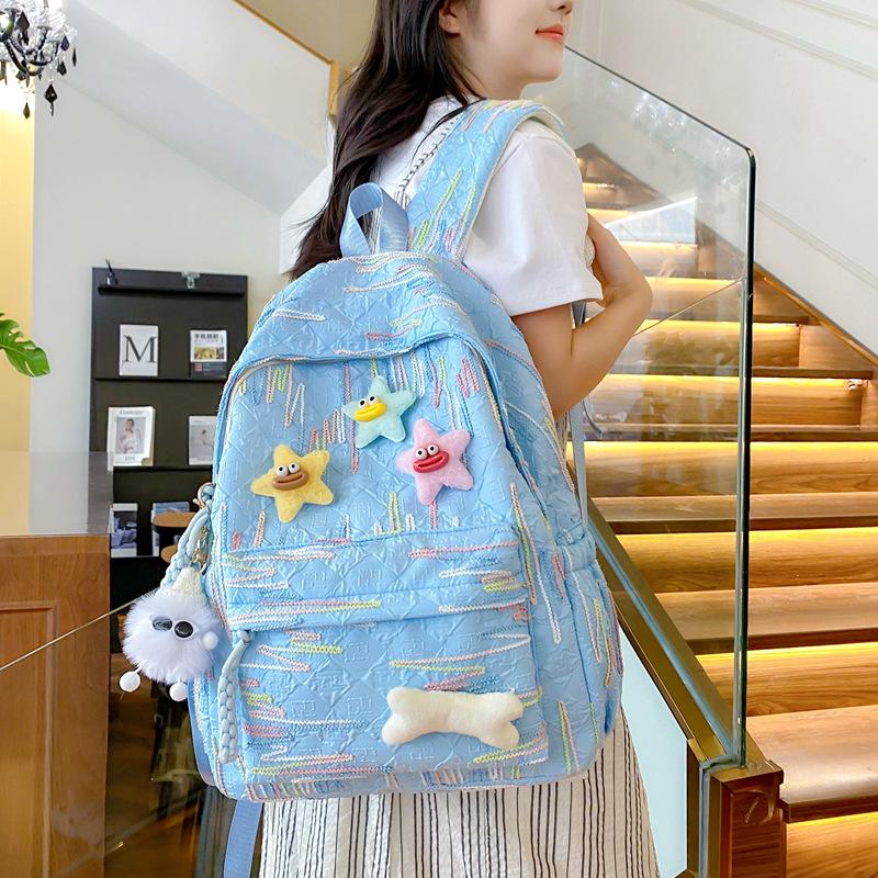 Schoolbag new high-value Japanese schoolbag college student ins cute large-capacity soft girl girl backpack versatile backpack