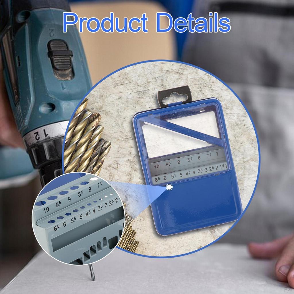 Twist Drill Case Organizer, Iron Portable with Slot, Scale Marking Holder for DIY