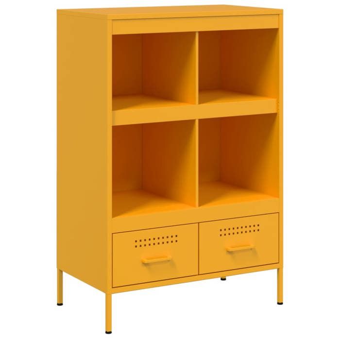 VidaXL High Buffet, Cabinet with Legs and Compartments, Storage Furniture, Living Room Organizer, Yellow 843105