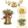 6pcs Golden Bell Pendant Christmas Tree Bowknot Angel Stage Set Bell Pendant Hanging Decorations On Home Garden Doors Christmas