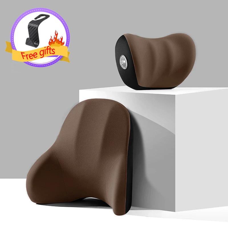 Car Neck Pillow Protection Low Back Support Memory Foam Breathable Car Headrest Cushion Relieves Pressure Travel Accessories