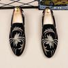 Men's Fashion Suede Leather Embroidery Loafers Mens Casual Printed Moccasins Wedding Shoes Man Party Driving Flats Sizes 38-48