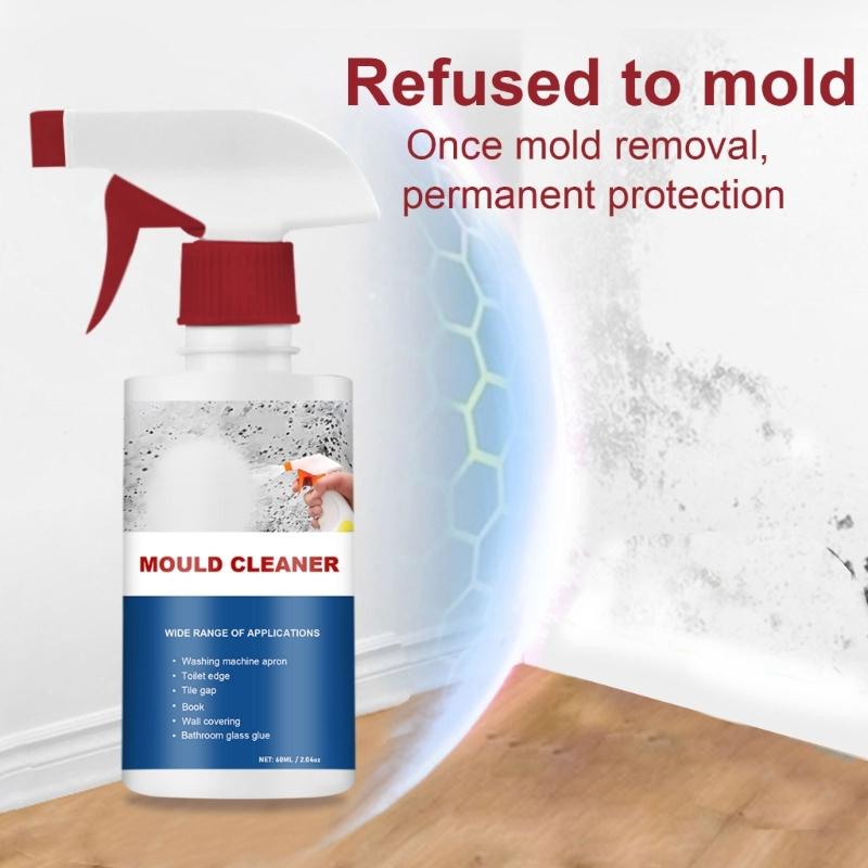 Spray Detergente Antimuffa da 60ml Rimuovi Muffa da Parete Efficace per la Casa Spray Rimuovi Muffa