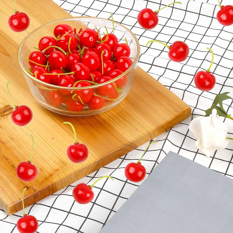 WTEMPO Lifelike Fake Cherry Simulation Ornaments Perfect for Home Wedding Birthday Party Decorations Photography Props Handcrafts Making Supplies