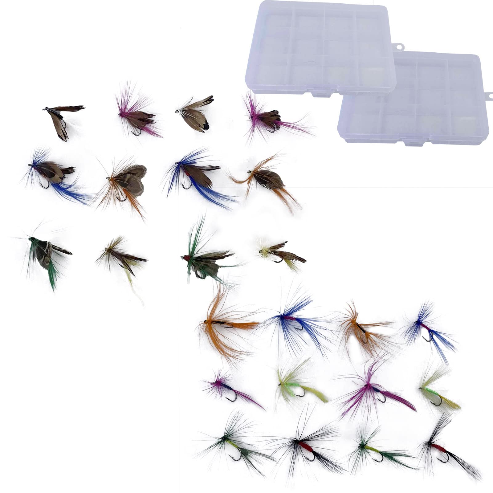 

Lunari Tenkara Fly Set (12 flies, 24 flies) with Storage Case, Finished, for Stream Fishing, Ayu (Sweetfish), Iwana (Char) (Type A & B)