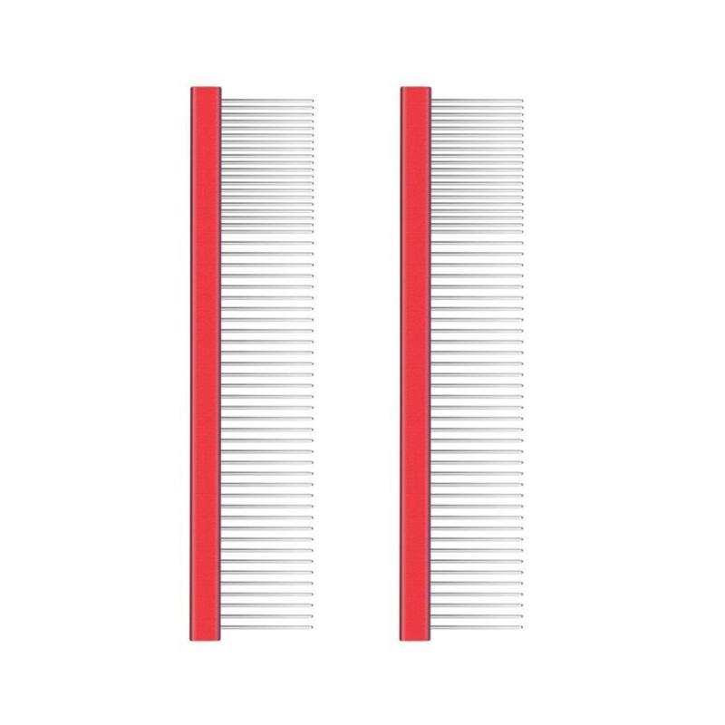 

Pet Deshedding Comb for Dogs Easy Use Stainless Steel Comb for Pet Shedding Hair Straight Row Comb for Pet Grooming 2PCS 16CM