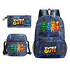 Large Capacity Schoolbag with Shoulder Strap; Student Three-piece Pencil Case Set
