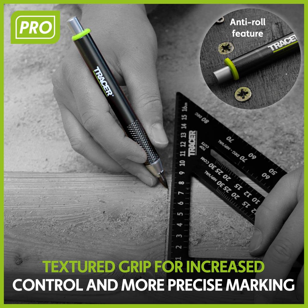 Tracer Pro Series Tough Metal Construction Aluminum Construction Marking Kit with 6 Replacement Lead Packs and Sight Holster Pencil, All-in-One