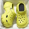 Zapatos de agujeros con suela gruesa para uso exterior de verano DIY dulce y fresco estilo Y2K estrella de cinco puntas elevador de bolsa zapatillas frescas