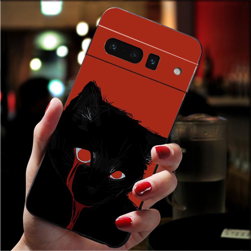 

Phone Case For Google Pixel 10 Pro 9 Pro XL 9A 8 7 6 Pro Pixel 8A 7A 6A Pixel 8 7 6 5 Black Cat Art Google Pixel 10 Pro
