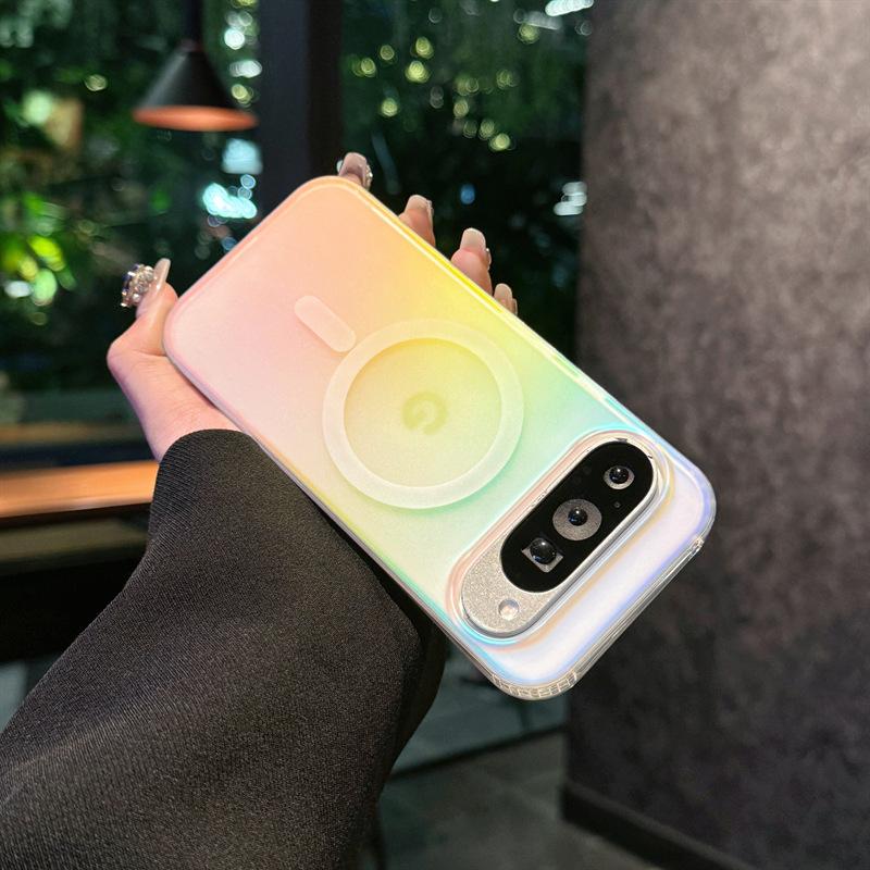 Google Pixel 10/10PRO Gradual Change Magnetic Mobile Phone Case, Wireless Charging 11 Laser Protective Case Google Pixe1