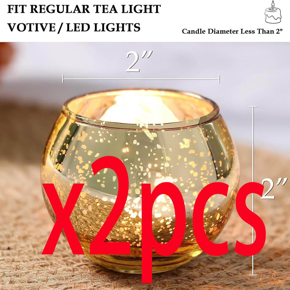 

Round Gold Votive Candle Holders, Mercury Glass Candle Holder