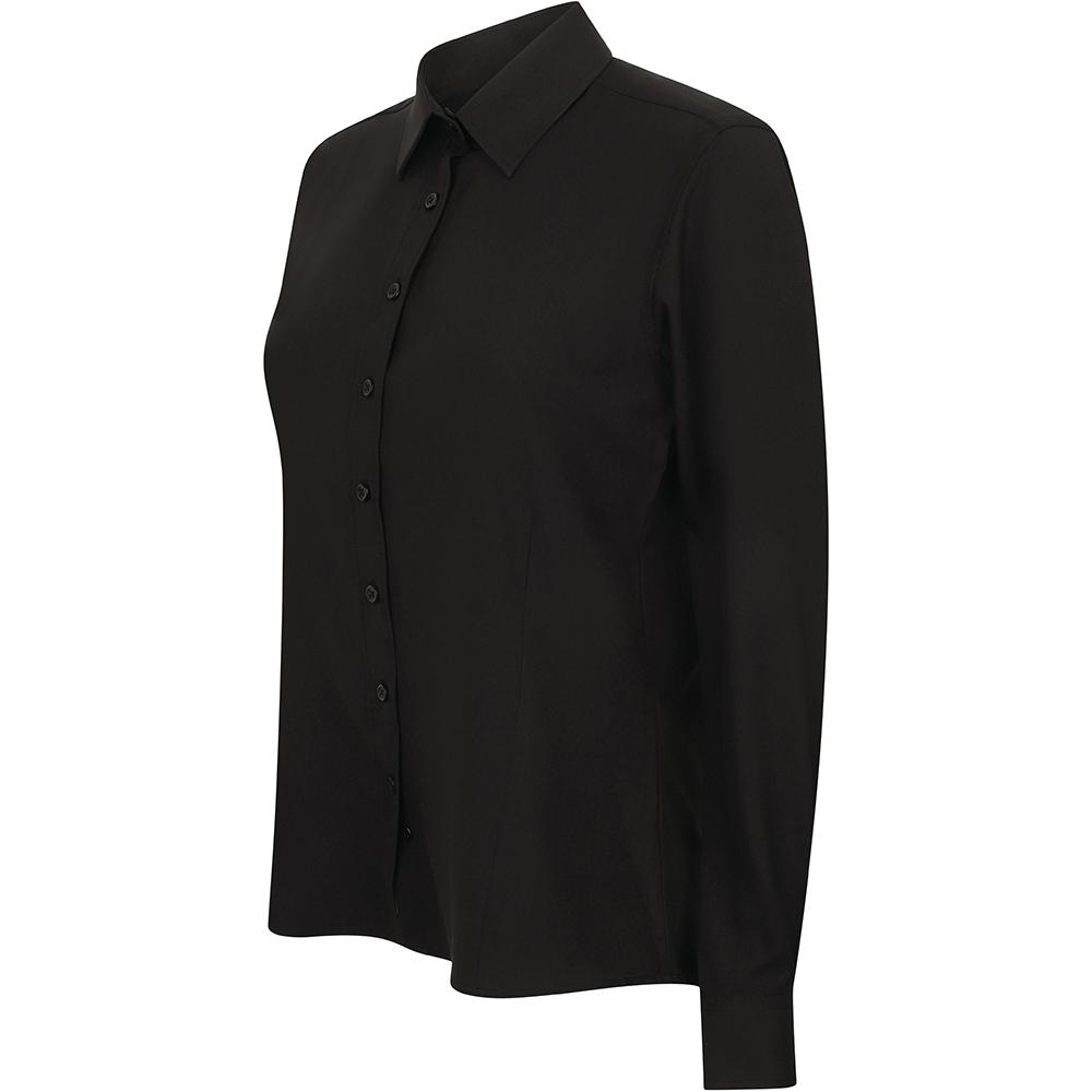 Henbury Womens/Ladies Wicking Long Sleeve Work Shirt