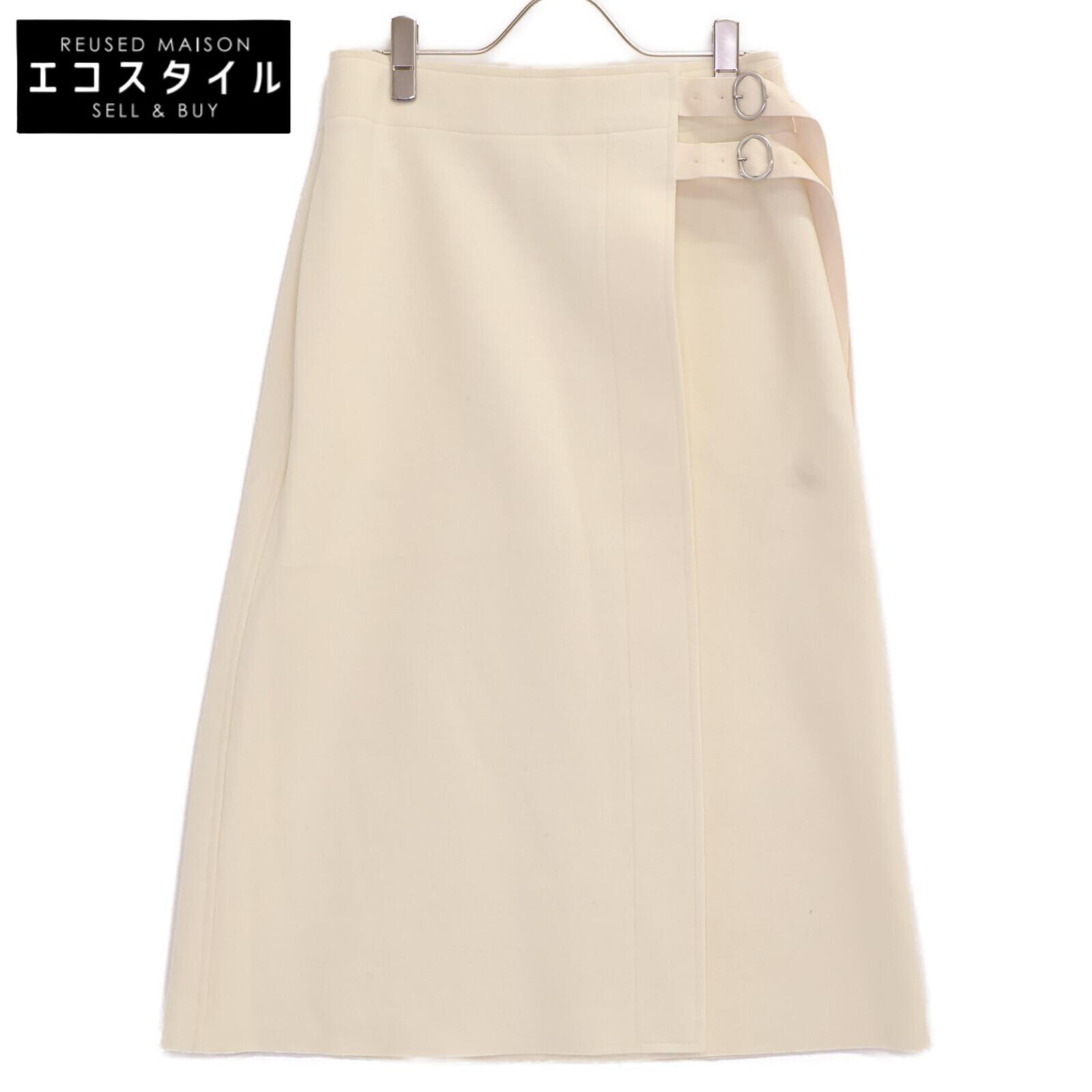 

JIL SANDER+ [Good condition/Domestic regular/24 year old] J40MA0157 CANNOLO Buckle Belt Wrap skirt 32 off whiteUsed