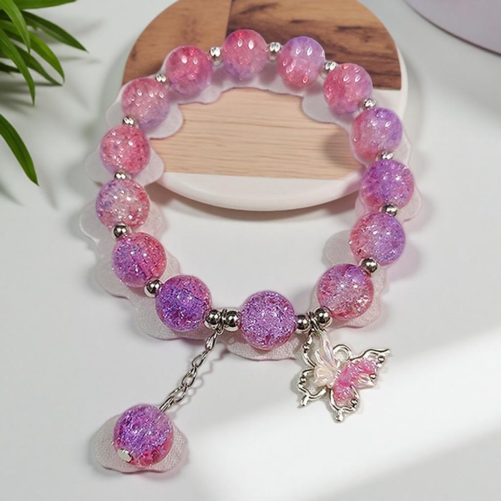 Butterfly Love Flower 10mm Handmade Beaded Bracelet - Original, Personalized, Exquisite Jewelry Gift for Friends and Newcomers