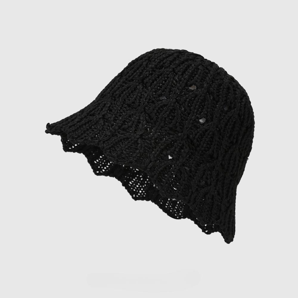 New Straw Hollow Bucket Hat Women's Sunshade Sunscreen Lace Pot Hat