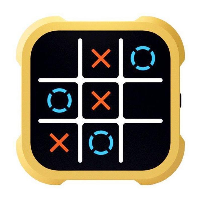 Travel Noughts and Crosses Game Board Game for Kid Adult, 4 In 1 Handheld Puzzle Game Toy Electronic Educational Game