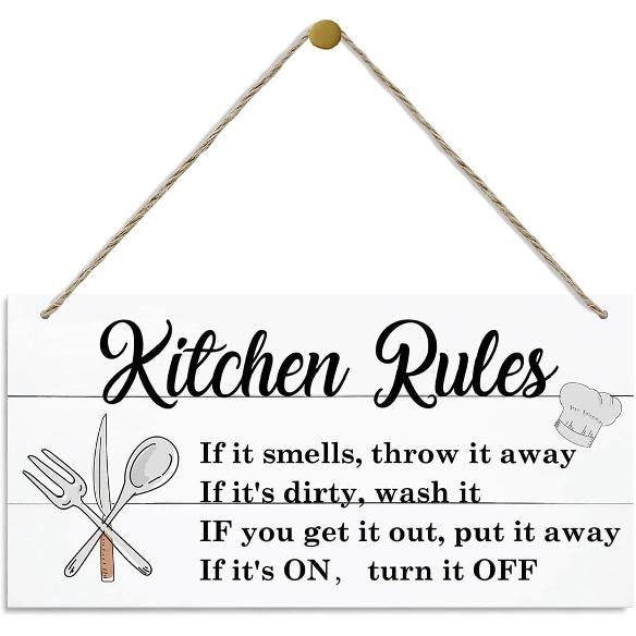 Kitchen Decor Signs, Decorative Wood Hanging Wood Plaque, Farmhouse Kitchen Decorations, Kitchen Art Wall Decor, Rustic Home Wall Decor, New House