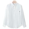 White Top Womens Long-sleeved Spring Clothes Latest Embroidered Top Cotton Lapel Top