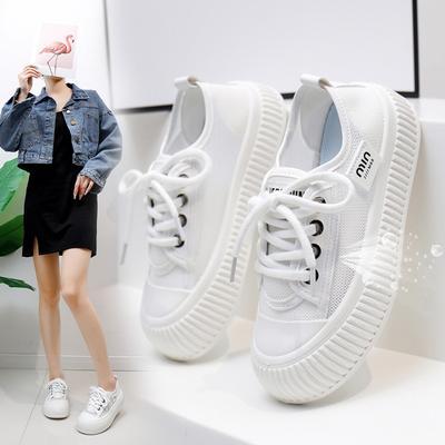 Pantofi albi pentru femei, noi studenți de vară, stil coreean, versatil, ocazional, pantofi de modă, pantofi de modă cu fund gros, pantofi de modă Xt121