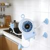 USB Rechargeable Robot Suction Cup Fan Quiet Operation Digital Display Desk Fan 5 Speed Adjustable Flexible Bendable