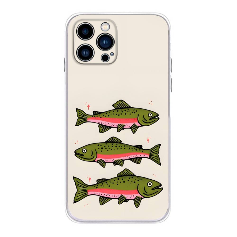 

Trout Fish Fishing Phone Case For iPhone 17,16,15,14,13,12,11, Plus,Pro,Max,XR,XS,Plus,E,Mini Transparent Soft Cover iPhone11