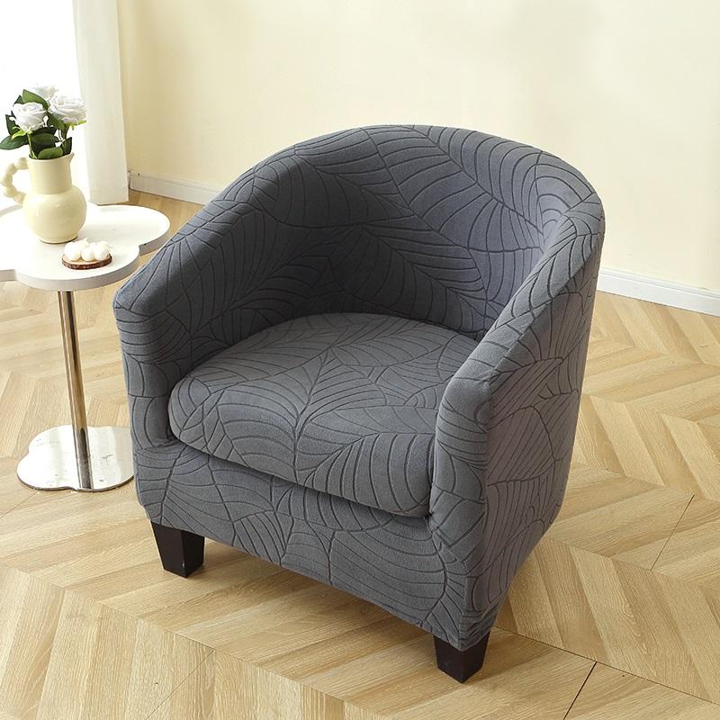 

1set Jacquard Tub Chair Cover Solid Color Tub Armchair Slipcover Stretch Single Sofa Slipcovers with Seat Cushion Cover Home