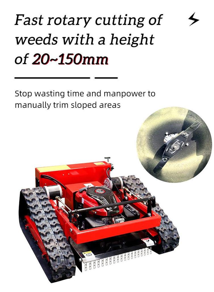Self-Propelled Remote Control Mower: Tracked Weeder for Overgrown Lawns In Southeast Asia