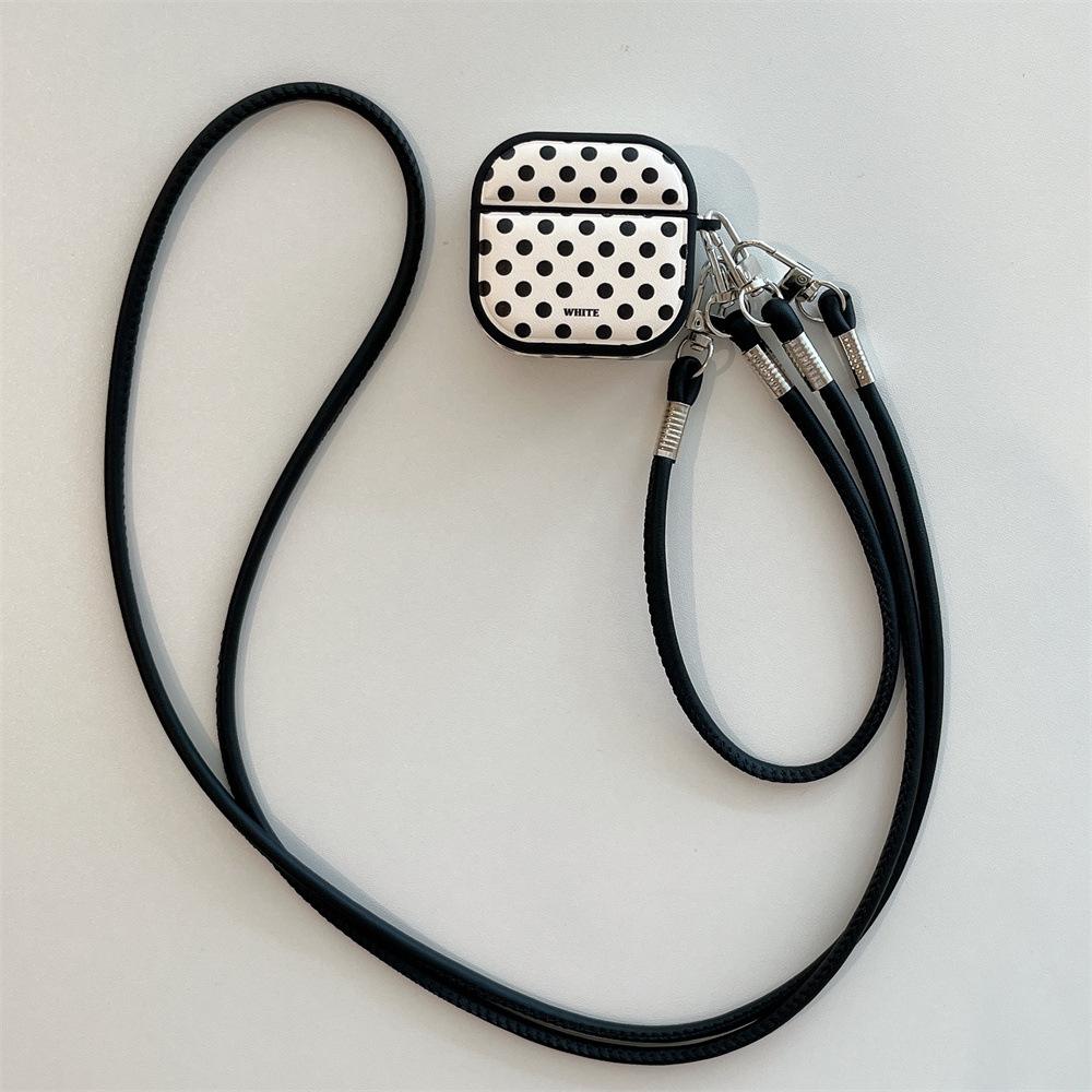 Simple Dopamine Polka Dot Earphone Cover for Apple AirPods 1 /1 Generation Niche Lanyard Case PRO1/PRO1