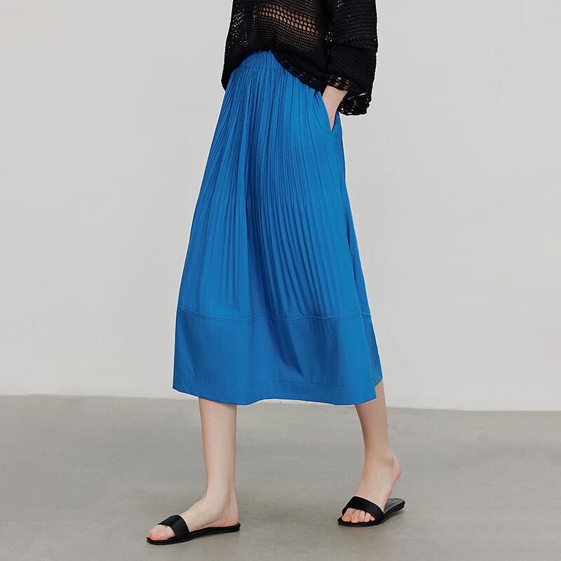 Chuyu Women's Pleated A-line Midi Skirt