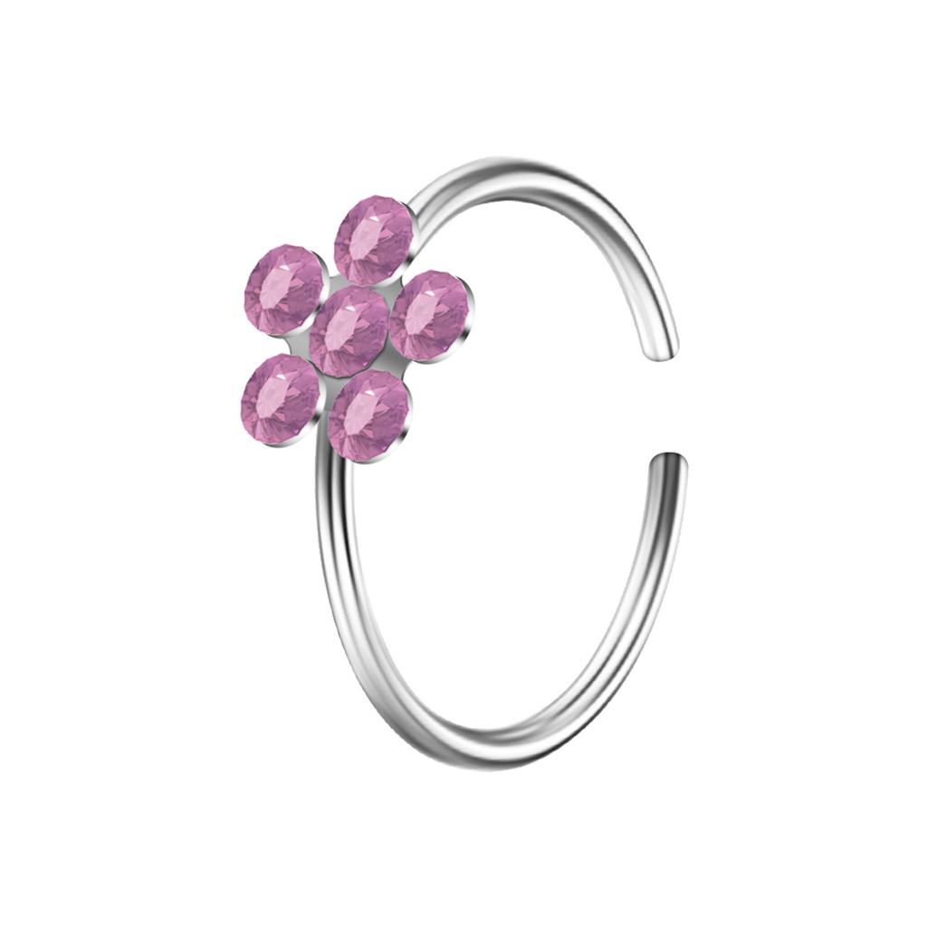 Exquisite C-shaped Diamond-set Petal Nose Ring Exotic Nose Decoration Nose Clip Human Puncture Jewelry