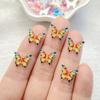 50Pcs Cute Mini Cartoon Colorful Butterflies Nail Art Resin Designer Charms Diy Craft For Nail 3D Decorations Jewelry