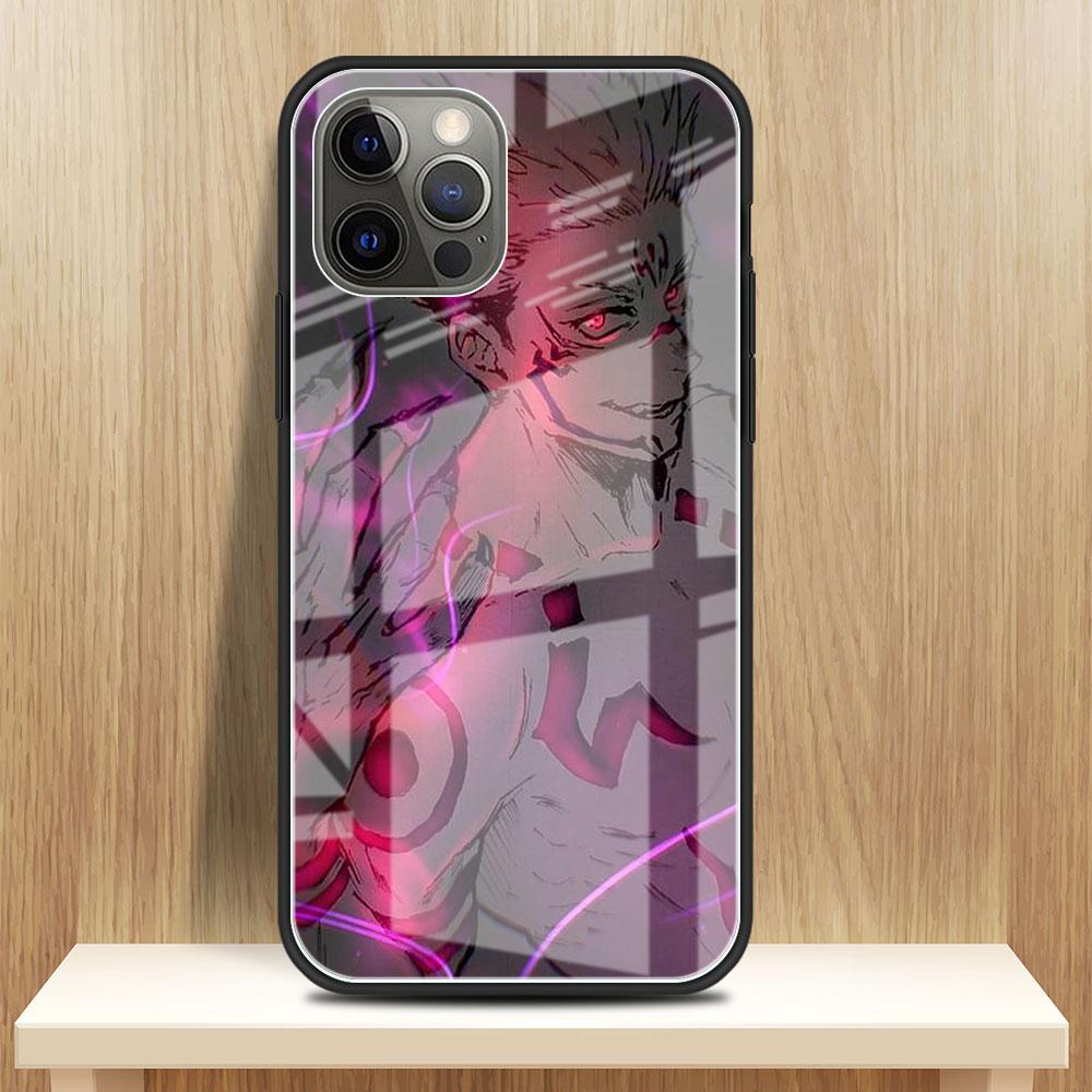 Jujutsu Kaisen Glass Case For Apple iPhone 14 13 Pro 11 12 7 8 Plus SE 2022 XR X XS Max 6 6S Tempered Phone Cover