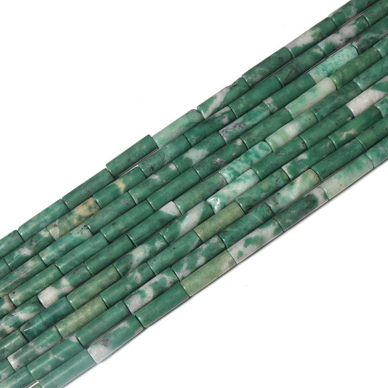 

1String 4×13mm Natural Stone Beads Round Tubular Colorful Pattern Beads For Charm Bracelet Making Diy Men s and Women s Necklace