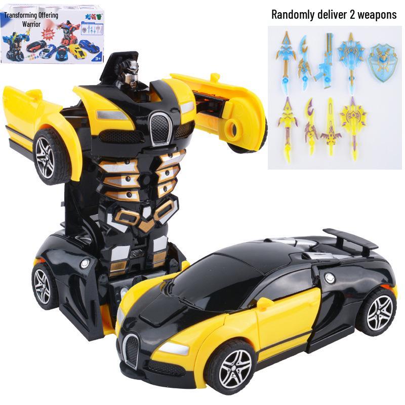Children's Deformation Toy Car - One-Key Inertia Impact Puzzle Vehicle