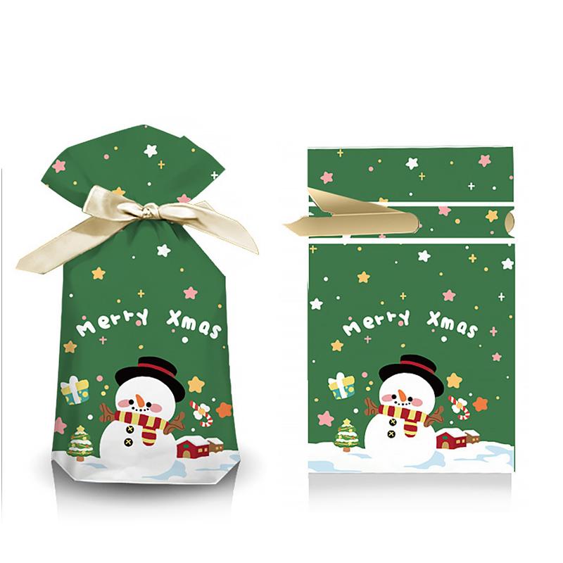 

50PC/bag Cartoon Printed Gifts Ribbon Drawstring Bag Party Packaging Pouches Christmas Decor Multiple Options Available 50PCS