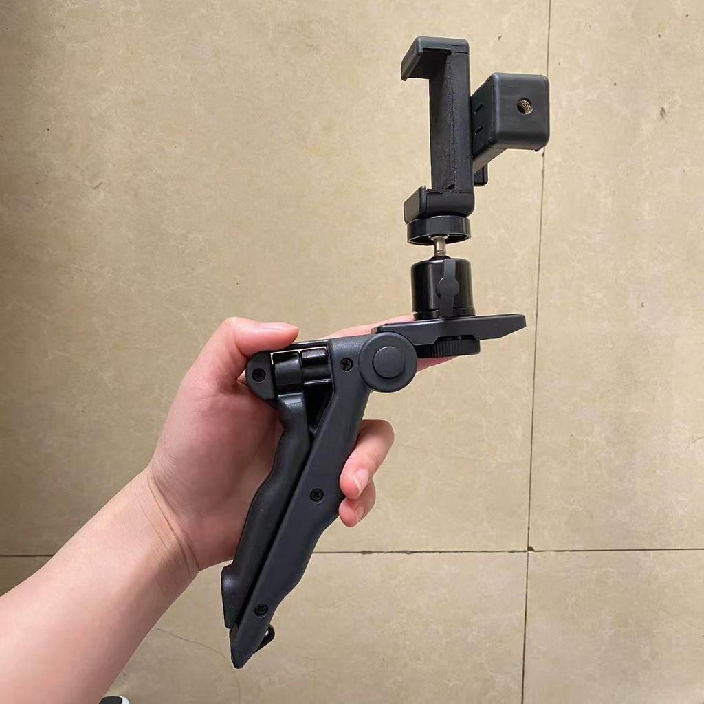 Support de Téléprompteur de Téléphone pour Double Appareil avec Pince Double Face et Trépied de Bureau