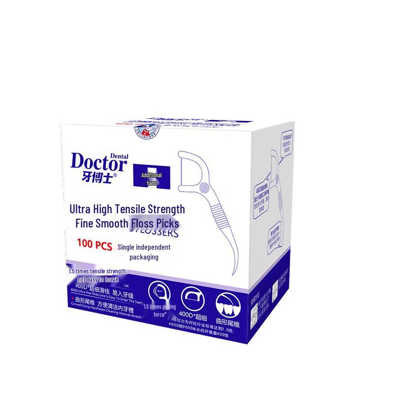 Dr. Ya Ultra-Strong Individually Wrapped Dental Floss Picks, 100 Count
