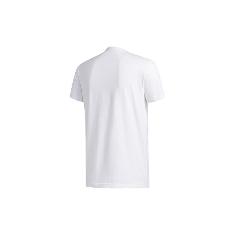Adidas T Shirts Men's White Crew Neck Moderate Straight Fit GE1057