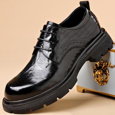 Fashion British Platform Cowhide Business Dress Shoes for Men Spring Autumn Designer Men's Brogue Shoes Fashion Light Wedding Shoes Male