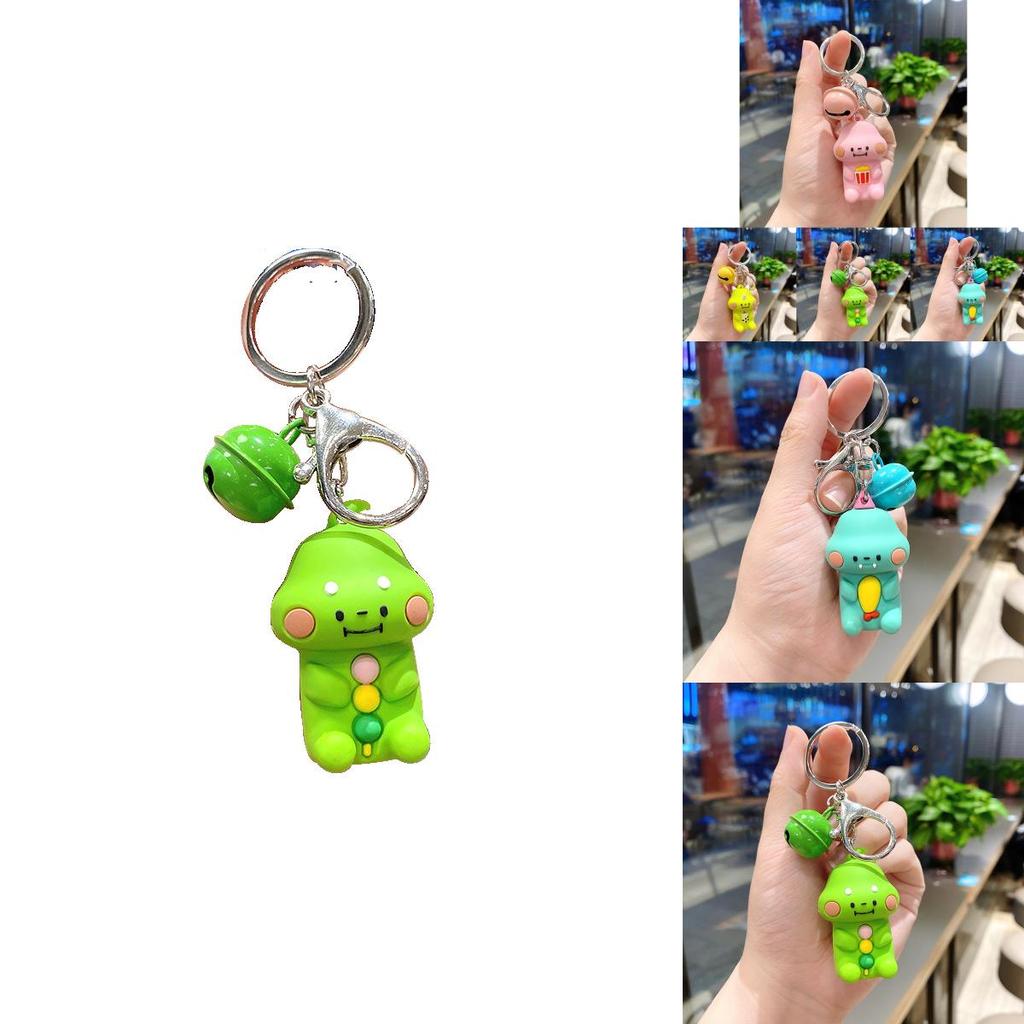 Adorable Silicone Keychain With Cute Dinosaur Cartoon Design For Bags And Keys