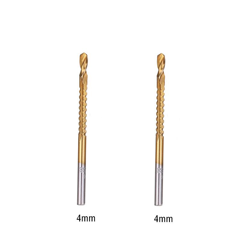 

6 Size 3/4/5/6//8mm Titanium Coated Drill Set Bits Plastic Metal Hole Saw Grooving Woodworking Tools Pull Grooves Zigzag Drill