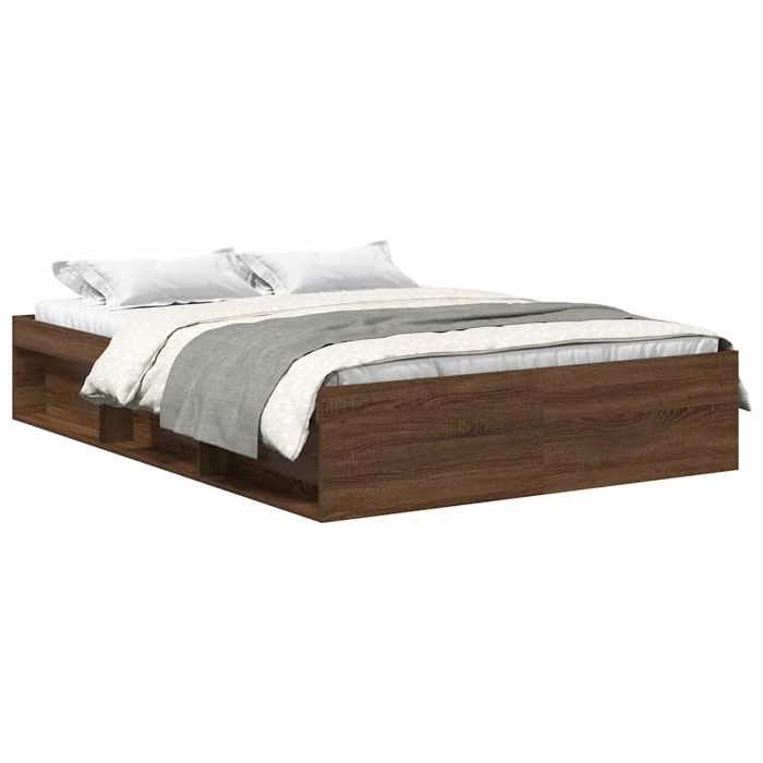 VidaXL Cadre de lit chêne marron 140x190 cm 3203907