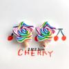 10Pcs New Cute Resin Flowers, Unicorns, Ice Cream Series Flat Back Manicure Parts Embellishments For Hair Bows Accessories