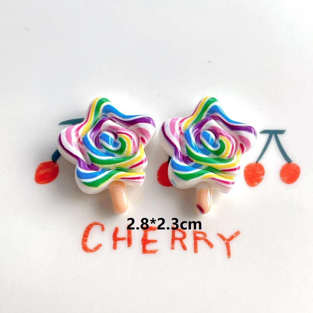 10Pcs New Cute Resin Flowers, Unicorns, Ice Cream Series Flat Back Manicure Parts Embellishments For Hair Bows Accessories