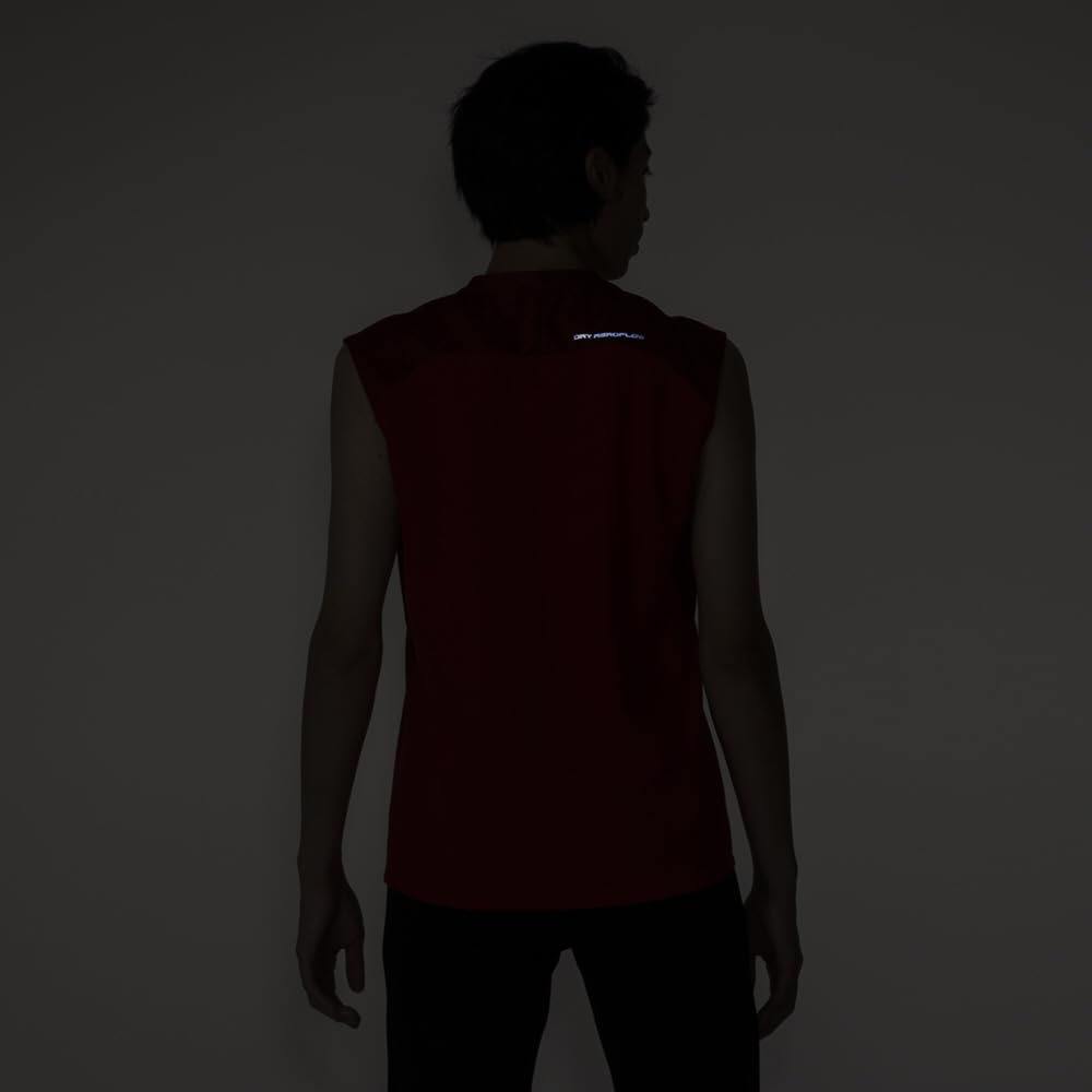 Mizuno Dry Aeroflow Cooler Training Tank Highly Breathable Salsa Size 32MAB003 Top, Shirt, Material, Sweat-Wicking, Quick-Drying, Unisex, Red, 2XL,