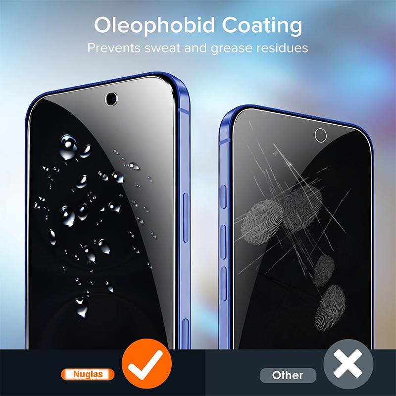 180 Degree Full Cover 9h Anti Scratch Dust Free Privacy Tempered Glass Screen Protector for iPhone 11 12 13 14 15 16 17 Pro Max