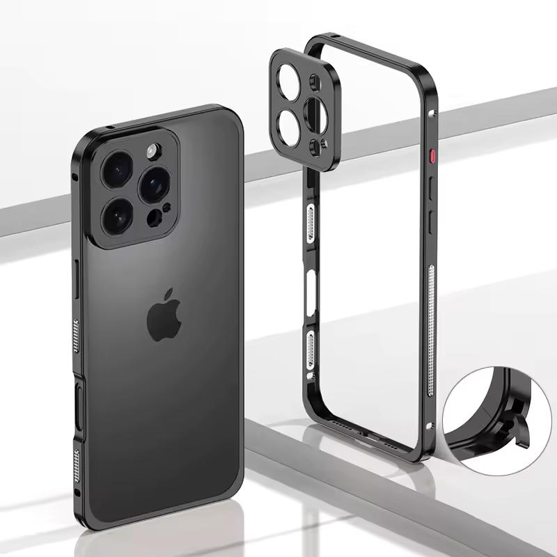 Rahmen Bumper Handyhülle aus Luftfahrt-Aluminiumlegierung für iPhone 16 15 14 13 12 Pro Max Plus Metall Linsenschutz Stoßfeste Hülle