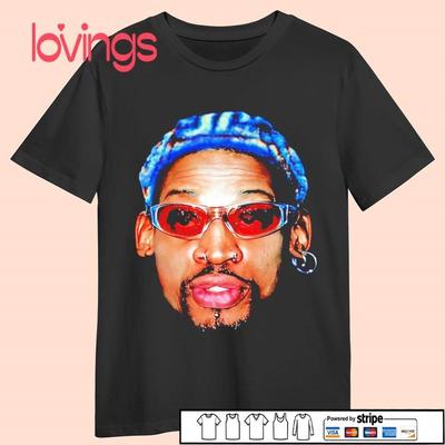 Dennis Rodman Gezicht Chicago Team Vintage Jaren 90 Shirt Unisex T-shirt