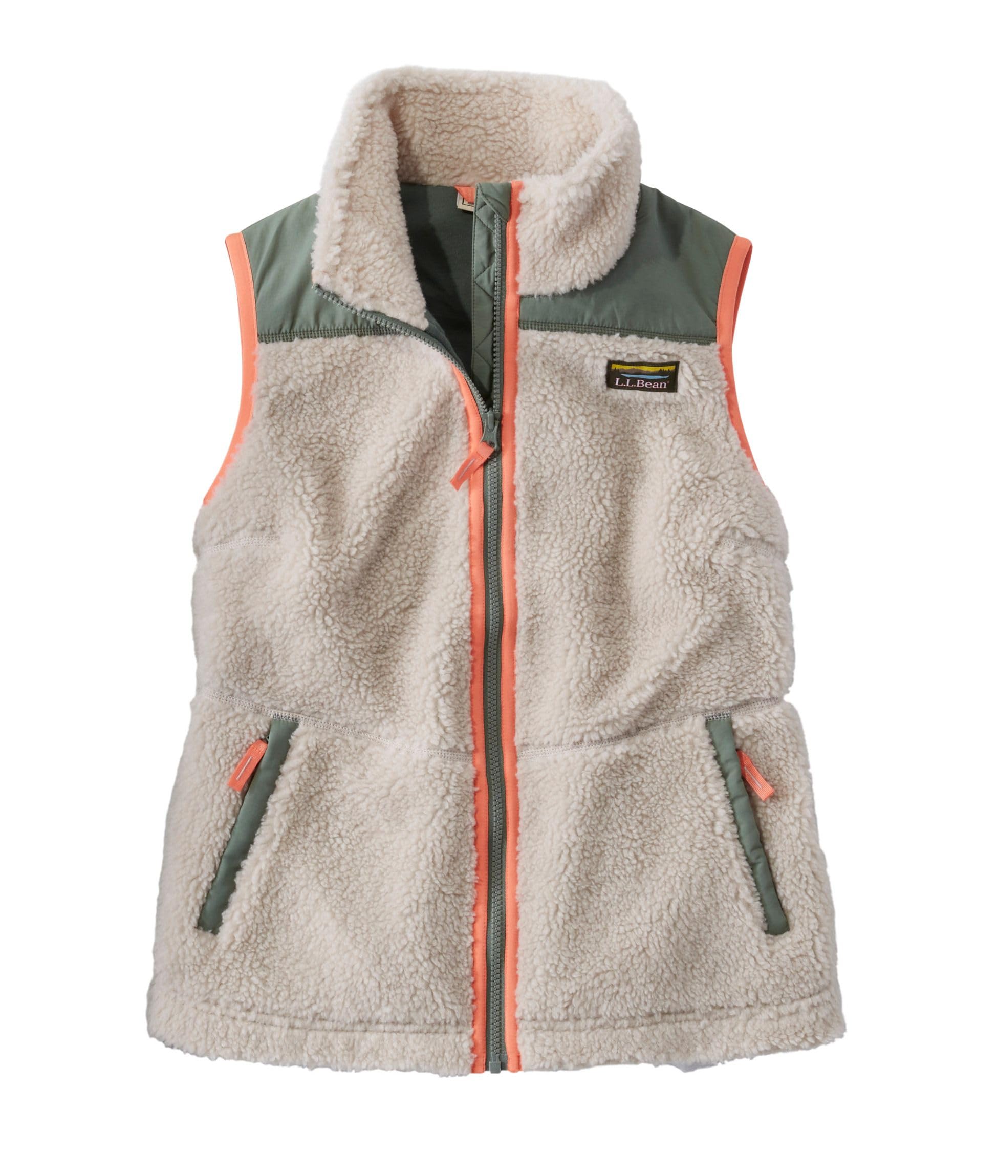 

LL Bean Bean Sherpa Fleece US 1000166782 Women s Vest, Fit, Petite, XS, Soapstone, Brown,
